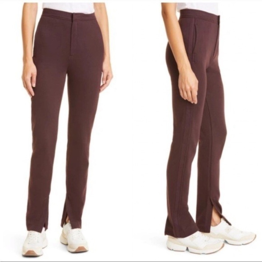 Rag & Bone Womens Joan Slit Hem Slim Fit Pants Heather Burgundy Size XS NWOT